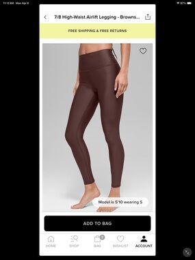 Alo yoga size S brownstone High-Waist Brown 7/8 Leggings